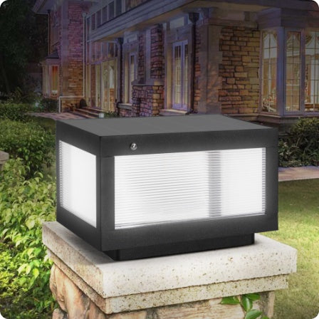 12 مصباح LED أسود يعمل بالطاقة الشمسية، مصباح LED خارجي عصري للسياج للممرات والشرفات والأفنية، عبوة من قطعتين