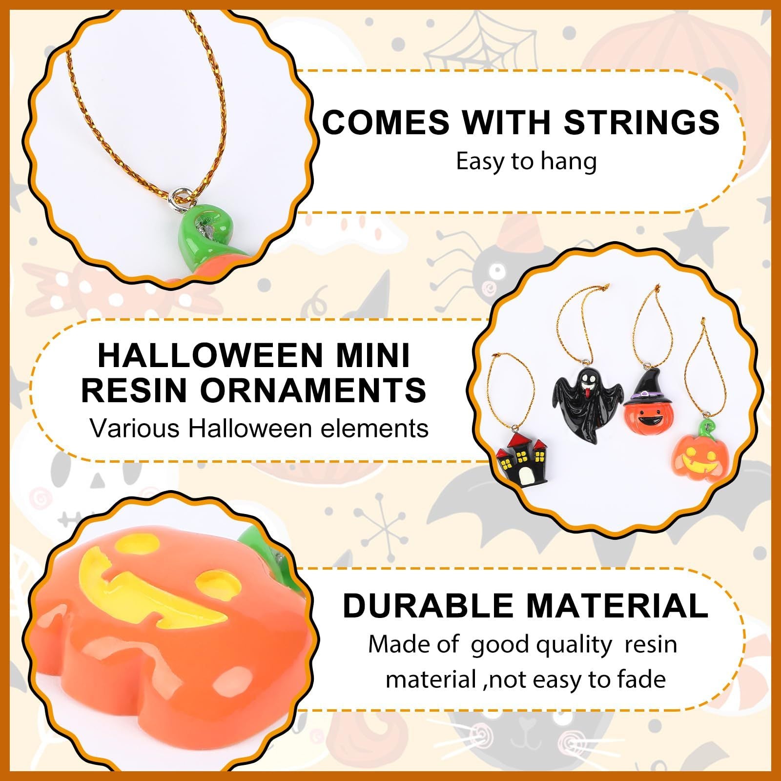 36-Piece Mini Resin Halloween Ornaments – Colorful & Festive Decorations for Home, Party, and DIY Crafts
