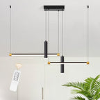 Modern Adjustable Linear LED Pendant Light – Black & Gold