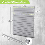 4x4ft PVC Slat Wall Panels – Garage & Home Organization System, Grey