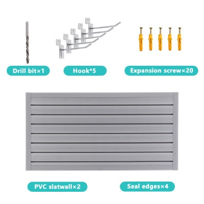 PVC Slat Wall Panels – 4ft x 2ft Garage & Home Storage System, Heavy-Duty Graphite Finish