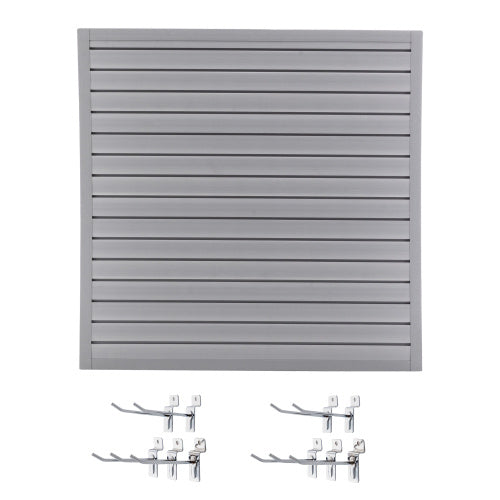 4x4ft PVC Slat Wall Panels – Garage & Home Organization System, Grey