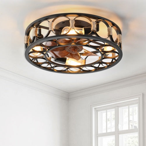 Modern Ceiling Fan with Light & Remote Brown