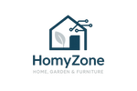 Generate a logo for HomyZone — home, Garden & furniture store. It should look clean and futuristic. Think of minimalism + technology + comfort. + simple